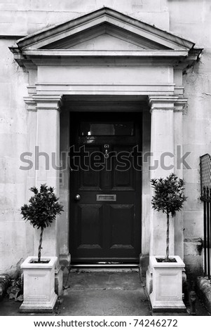 Front Door of a Luxury Georgian Town House in Bath England