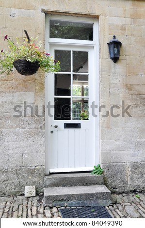 Front Door of an Old English Cottage House
