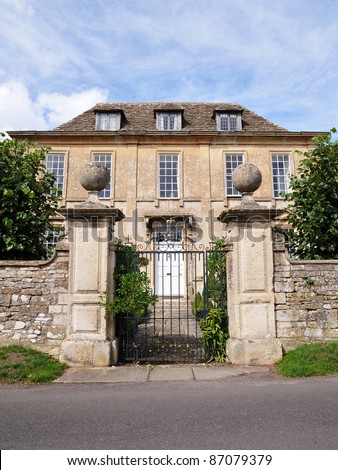 Entrance and Wall of a Traditional English Mansion Built Circa 1720