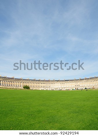 The Royal Crescent in Bath England Seen from Victoria Park