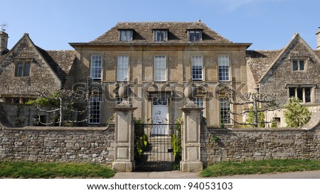 Entrance and Wall of a Traditional English Mansion Built Circa 1720