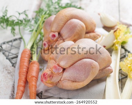 Fresh chicken on light background, selective focus. Healthy food, diet or cooking concept