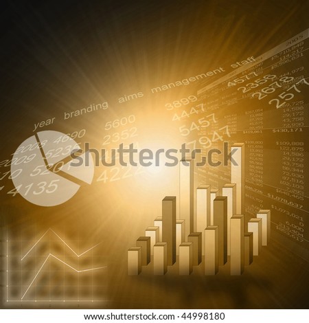 Business graph or marketing stats picture - golden