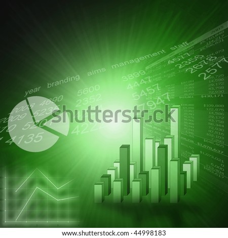 Business graph or marketing stats picture - greenish