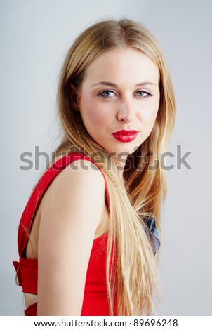 stock photo beautiful and natural blond woman glamour portrait