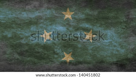 Grunge flag of Micronesia