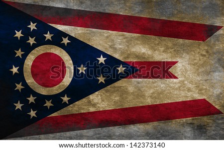 Grunge flag of Ohio