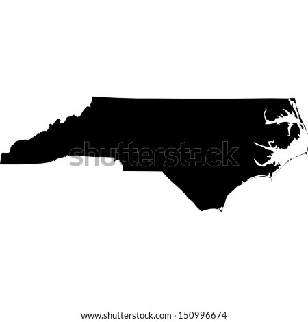 High Detailed Vector Map - North Carolina - 150996674 : Shutterstock