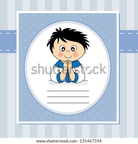 First Communion Invitation Card Boy First Communion Invitation Card Boy