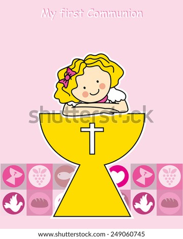 Girl First Communion card Girl First Communion card