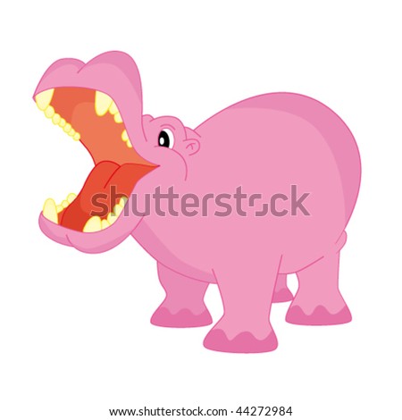 Cartoon Pink Hippo