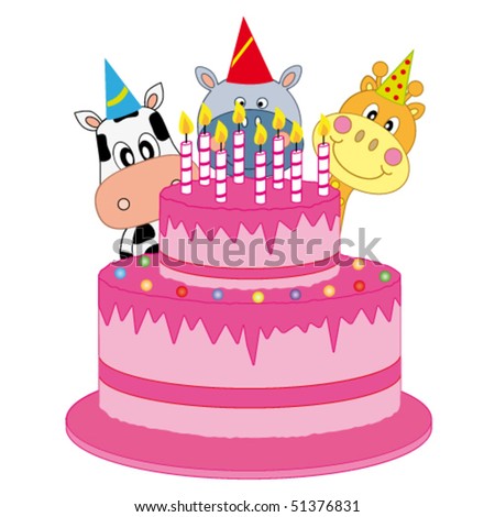 Birthday Cake Cartoon on Birthday Cake Stock Vector 51376831   Shutterstock
