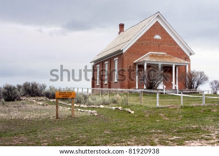 Historic meeting house, Chesterfield Idaho, part of Oregon Trail, Caribou Targhee National Forest