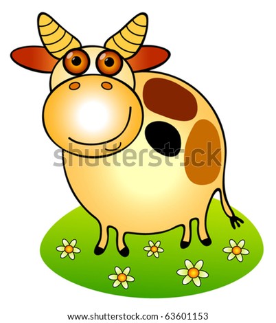 funny cow. stock vector : funny cow