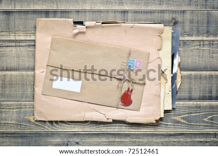 Old envelopes with papers