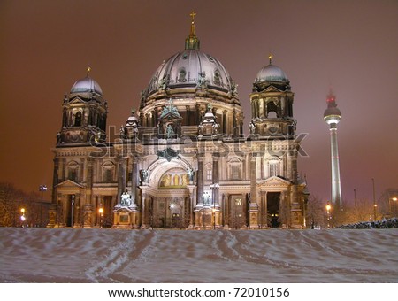 Berlin Cathedral (Berliner Dom) in winter, Germany