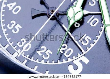 Military vintage stopwatch clock face close up.