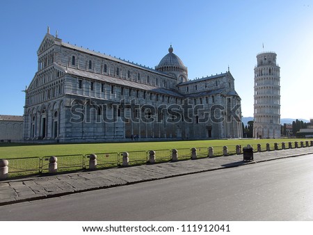 the dome and the leaning tower of Pisa - Italy - No works in progress