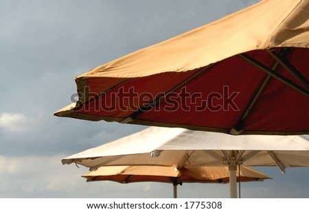 Big beach\'s umbrellas, parasol