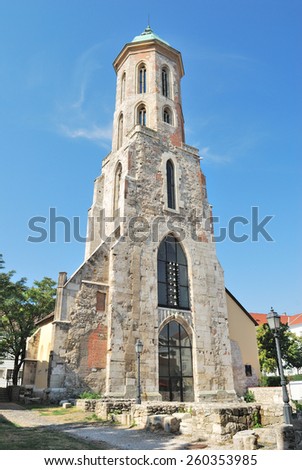 Budapest, Hungary. Very beautiful old church of St. Mary Magdalene in the Old Town