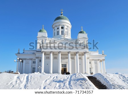 Helsinki, Finland. Lutheran Cathedral in winter