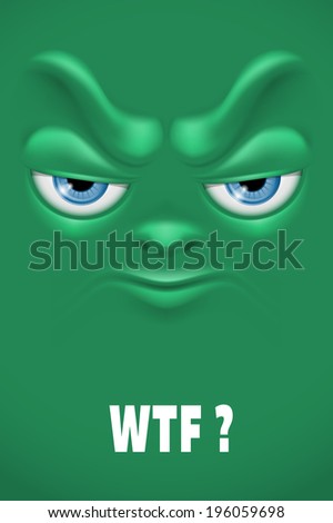 Cartoon face with angry emotion. Vector.