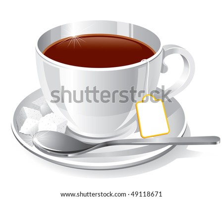 cup of tea. stock vector : white cup of