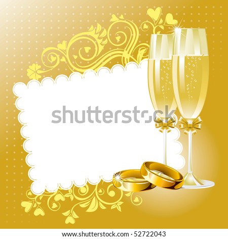 stock vector Wedding background in gold tone vector