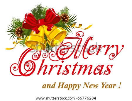Christmas  on Christmas Greetings Card  Merry Christmas Lettering  Stock Vector