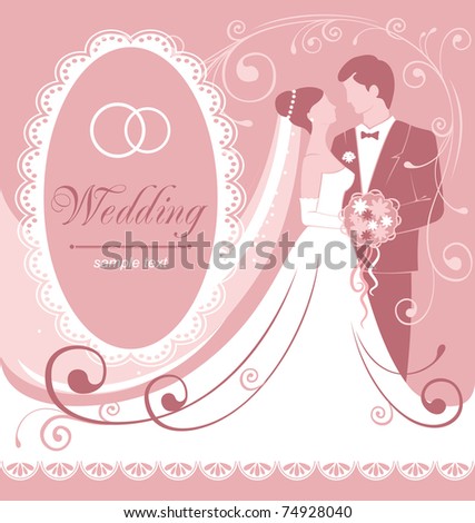 stock vector Bride and groom Gentle wedding background Vector