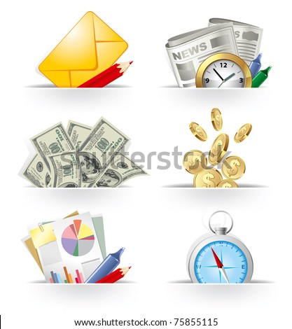 Business and banking icon set - stock vector