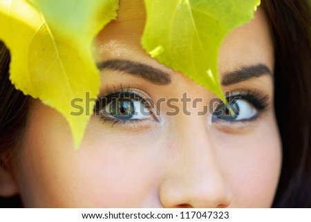 Beautiful autumn eyes make-up