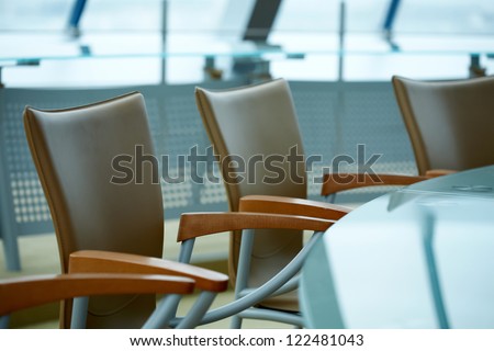 Blue modern boardroom meeting