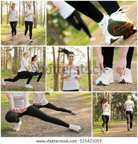 Happy pretty women doing fitness Healthy lifestyle concept Happy pretty women doing fitness Healthy lifestyle concept