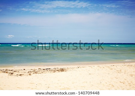 Tropical beach in Mexico while holiday