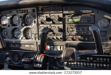 Airplane control panel view