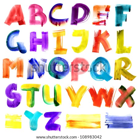 Grungy watercolor alphabet Grungy watercolor alphabet