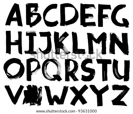 Alphabet letters Hand drawn illustration by inc Vector Alphabet letters Hand drawn illustration by inc Vector