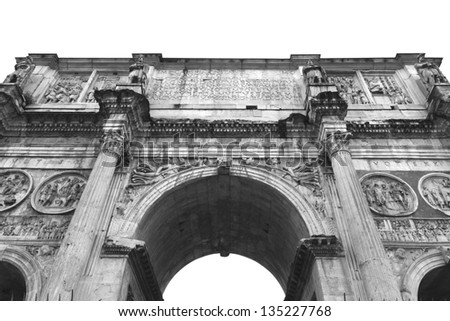The Arch of Constantine is a triumphal arch in Rome, situated between the Colosseum and the Palatine Hill.