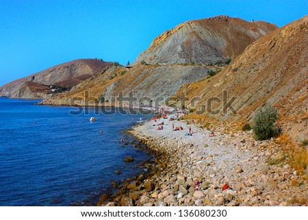 Amazing landscape of the Black Sea and mountains in Crimea, Ukraine