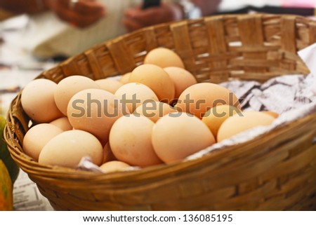 Eggs in the basket in indian market