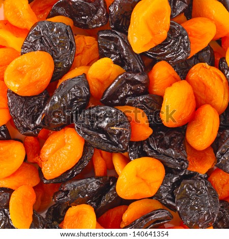 Mixed dried fruits background