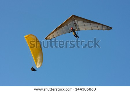 Hang gliding in Crimea taken in summer, Ukraine