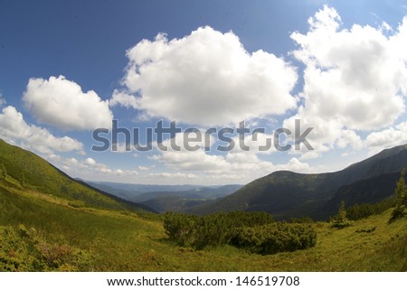 <Multiple Values>Morning sunny day is in mountain landscape. Carpathian, Ukraine, Europe. Beauty world.