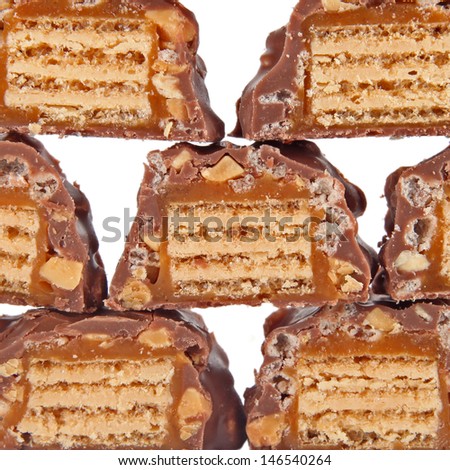 Chocolate with caramel  background