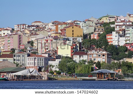 ISTANBUL - JULY 15: Golden Horn on July 15, 2013 in Istanbul. It\'s the body of water that separates the north and south as \