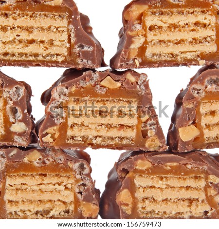 Chocolate with caramel  background