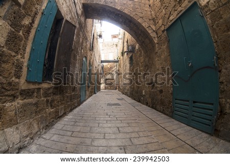 A street in Akko (Acre), Israel