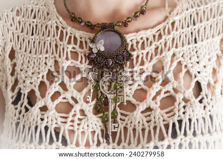 Beautiful handmade necklace with beads