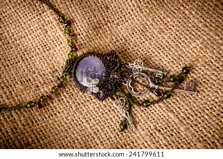 Beautiful handmade necklace with beads